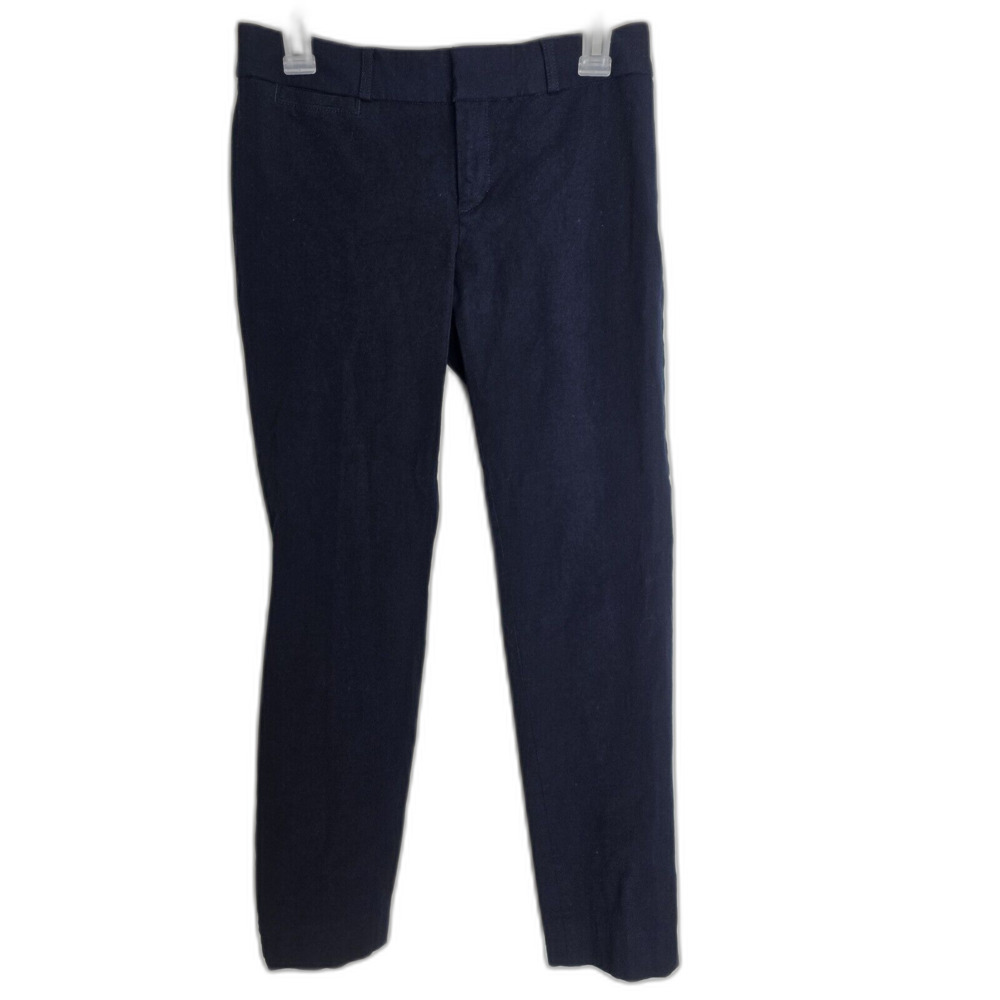 Banana Republic Sloan Fit Pants Women 2 Navy Blue Slim Ankle Stretch 28X27